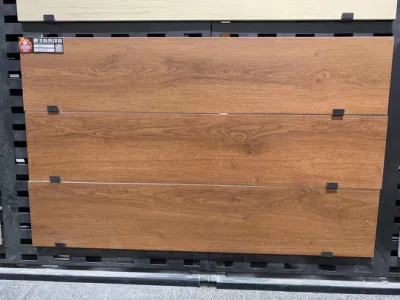 8X40 Baldosas antideslizantes con apariencia de madera marrón para piso